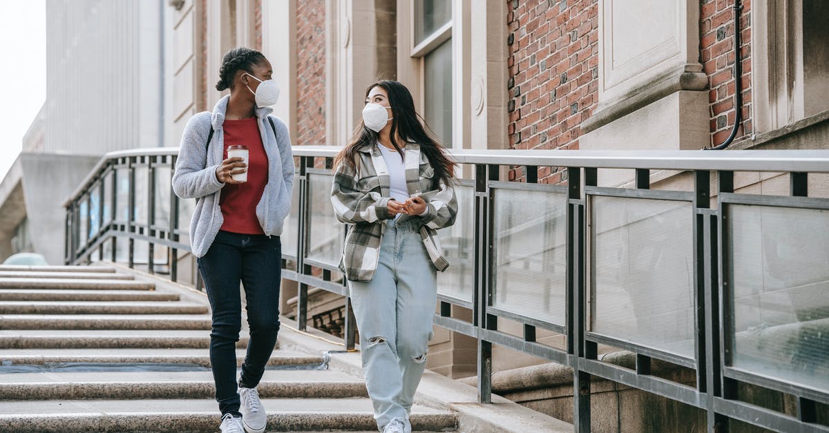 How to prevent building things in other castles in multiplayer of Stronghold: Crusader? - Young multiracial female friends in casual clothes and medical masks going downstairs on street in big city looking at each other