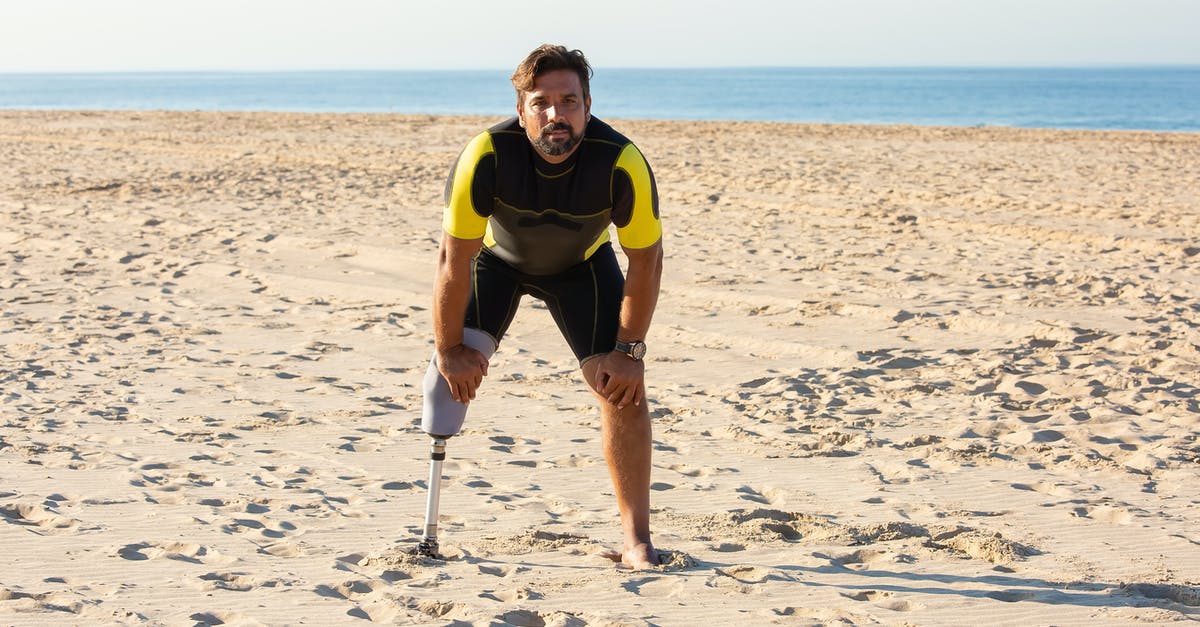 How to recover a banned Runescape account? - Ethnic amputee man standing on beach with hands on knees