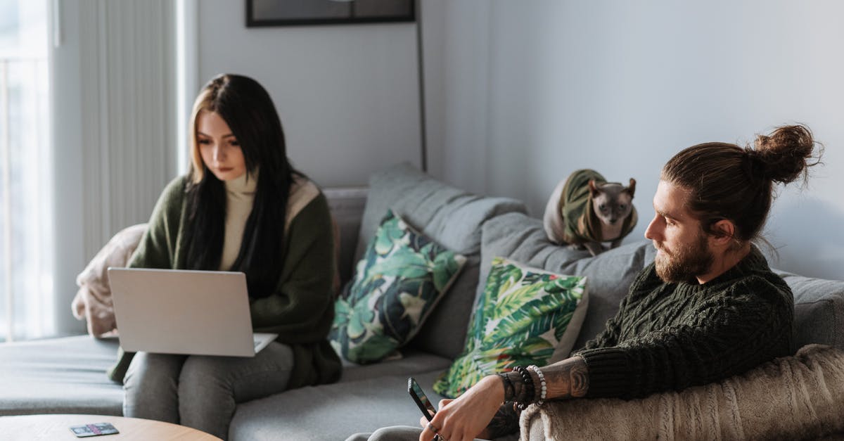 How to save all companions in the House at the End of Time? - Man with smartphone near girlfriend with laptop and cat indoors