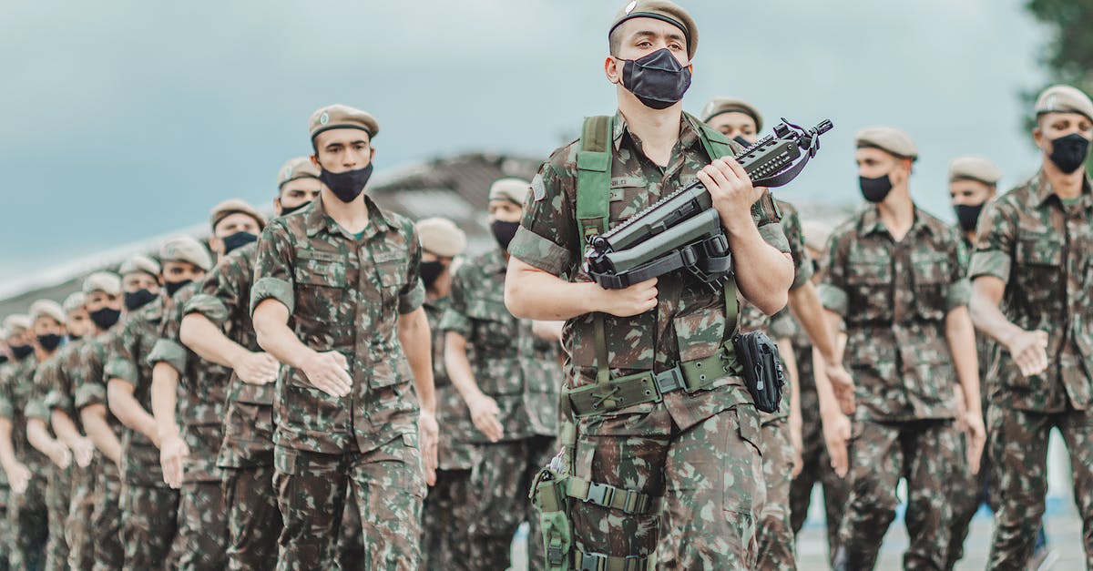 How to swap a specific weapon for a new weapon during a supply drop in MGSV: TPP - Soldiers Wearing Face Masks Marching Together