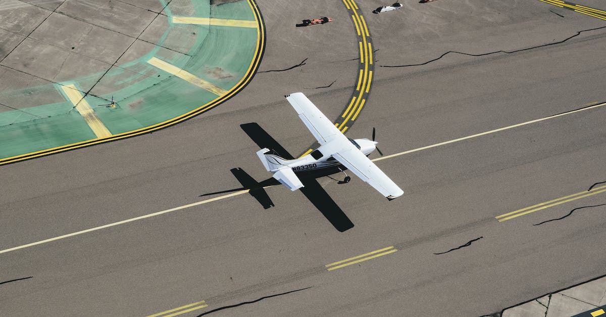 How to tell scientist from pilot from engineer? - From above of small biplane landing on runway with cracks and yellow markings on summer sunny day How to tell scientist from pilot from engineer? - From above of small biplane landing on runway with cracks and yellow markings on summer sunny day