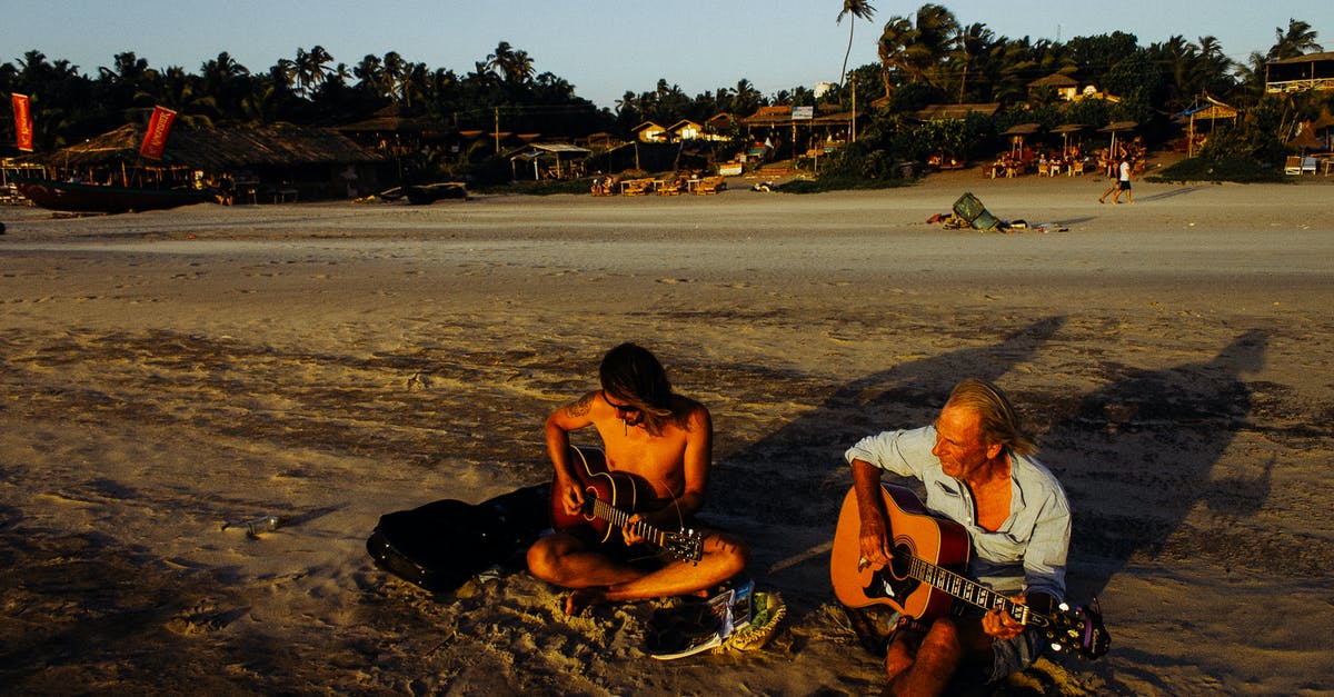 How to testfor a player positively even if the player is dead - Men playing guitars on sandy tropical beach