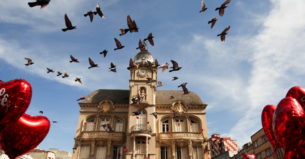 How to trigger the nature day event? - Old house facade under flying birds in sky