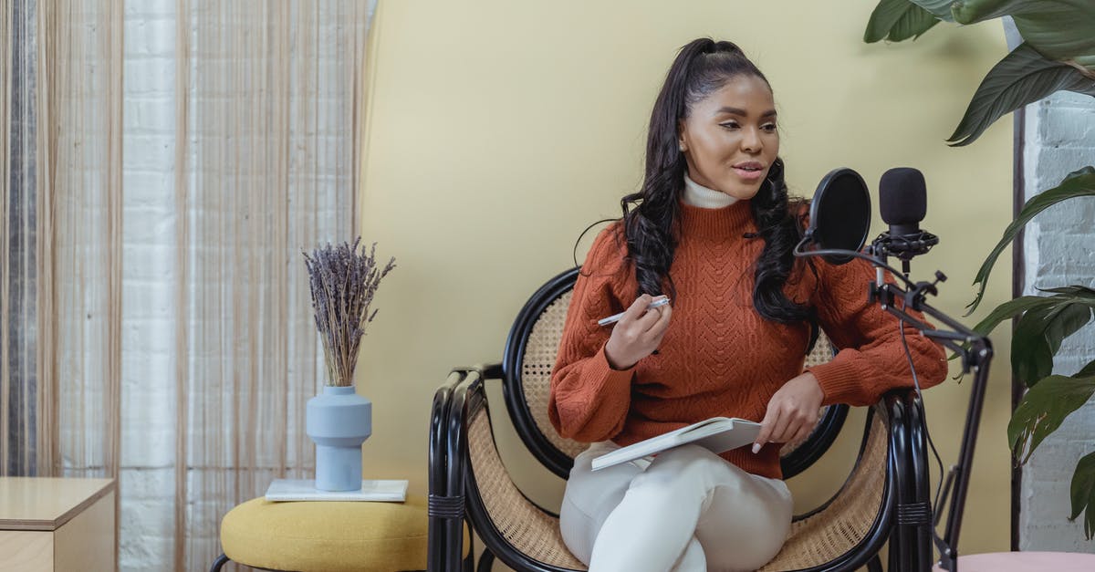 How to trigger voice lines? - Cheerful black woman recording audio podcast How to trigger voice lines? - Cheerful black woman recording audio podcast