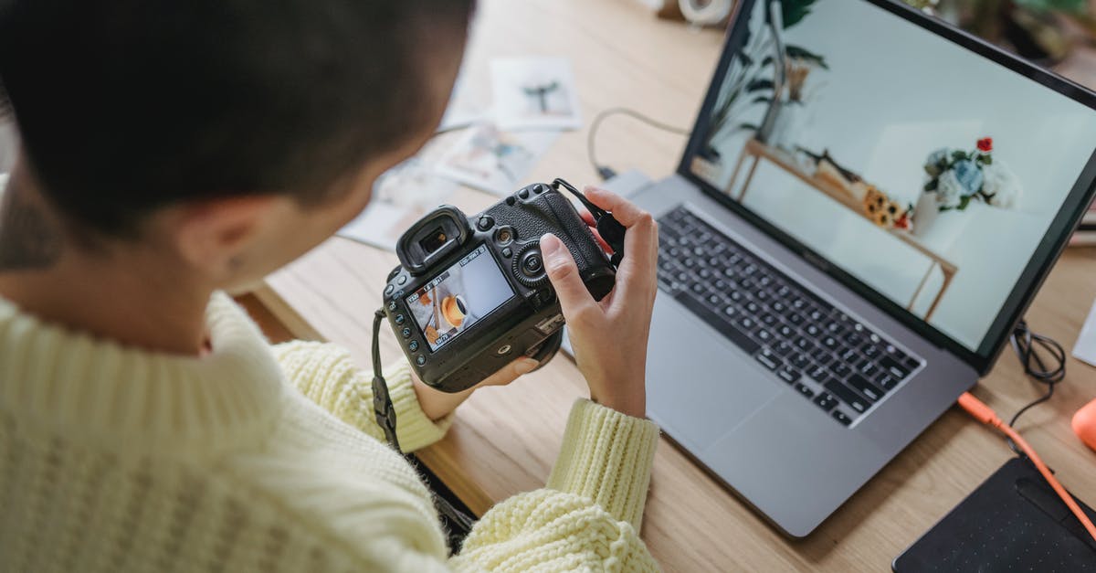 How to understand which creature is the best to be mimicked using Phantom Image or Create Illusion in Heroes IV? - From above of crop anonymous female photographer looking at screen of photo camera with photo while sitting at table with laptop