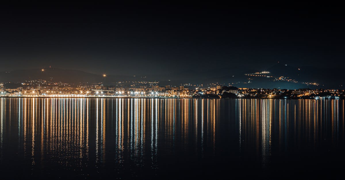 I can't find the magic mirror - Mountains with city houses and night lights reflecting in river I can't find the magic mirror - Mountains with city houses and night lights reflecting in river