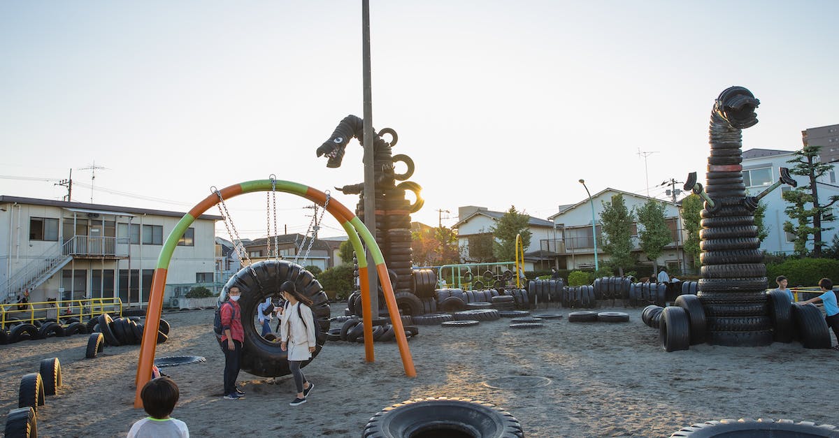 I cant figure out whats wrong with this command in minecraft [duplicate] - Small yard with huge monster creature figures constructed of old tyres on playground full of children