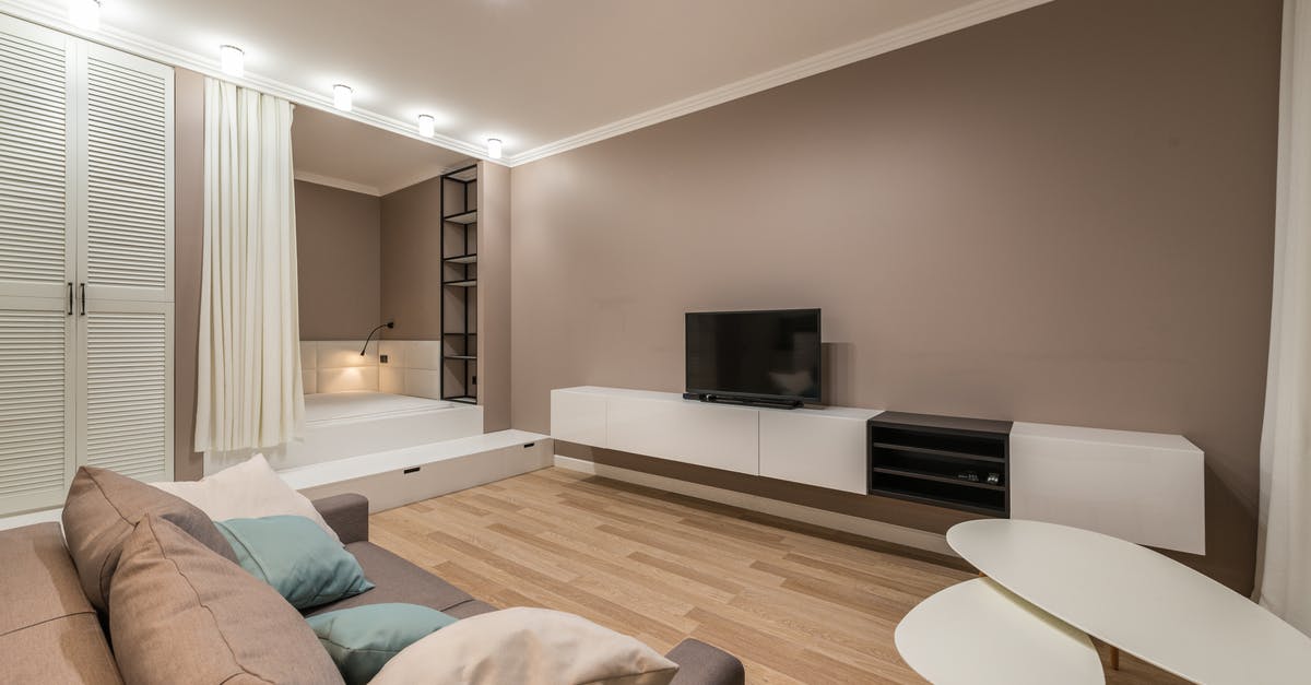 I made a bed in terraria and I can't set my spawnpoint - Inside view of contemporary comfortable living room furnished with sofa and TV set with bed behind curtain in corner