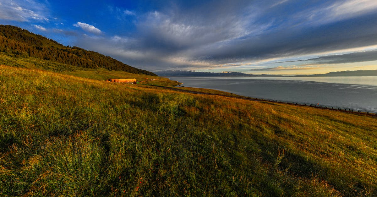 If an area is the same as another area - Green Grass Field Near Body of Water Under Blue Sky
