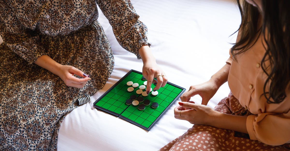 If you lost the game disk could you buy the first copy of the game and play the game with the DLCs - Crop unrecognizable women playing reversi game on bed