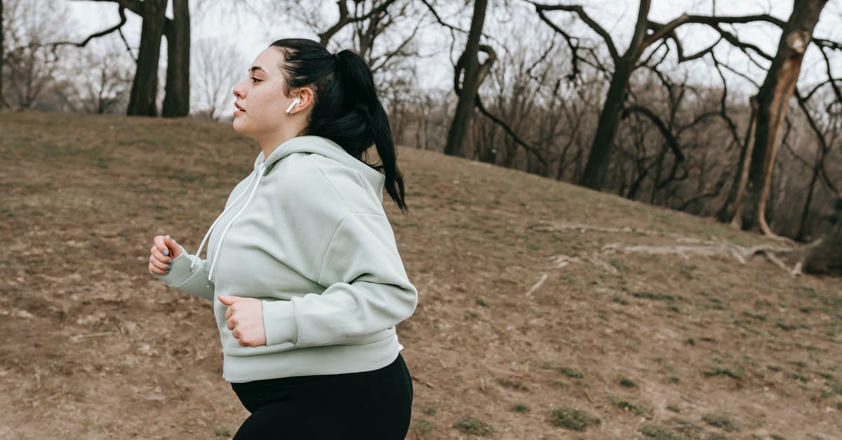 In the korok forest, why do the koroks run away from me when I get in their sight? - Plump sportswoman jogging in autumn park