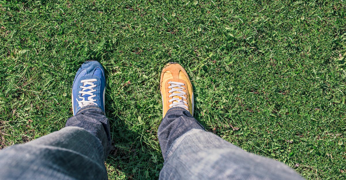 In the river section, does different paths change anything? - Person Wearing Unpaired Running Shoes Standing on Green Grass In the river section, does different paths change anything? - Person Wearing Unpaired Running Shoes Standing on Green Grass