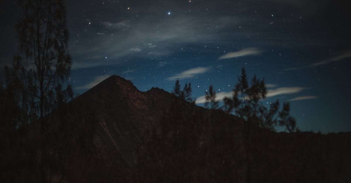 Increase cell loading range with distant landscape rendering off - Dramatic silhouette of distant mountain summit located against cloudy dark sky during starry quiet night