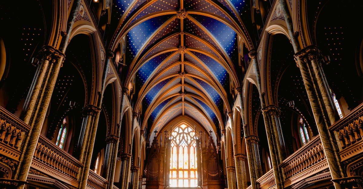 Infusion Altar Symmetry question - Interior of old Roman Catholic cathedral with wooden arched details