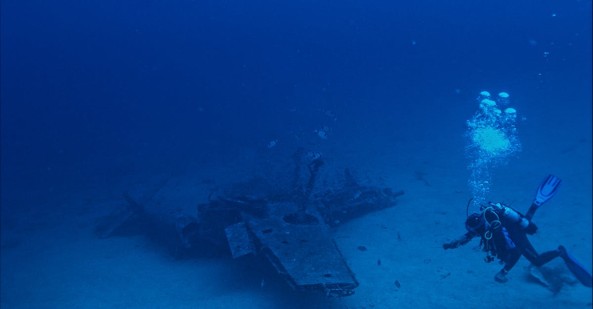 Insomnia project - where is the broken air vent? - Anonymous diver swimming near sunken plane Insomnia project - where is the broken air vent? - Anonymous diver swimming near sunken plane