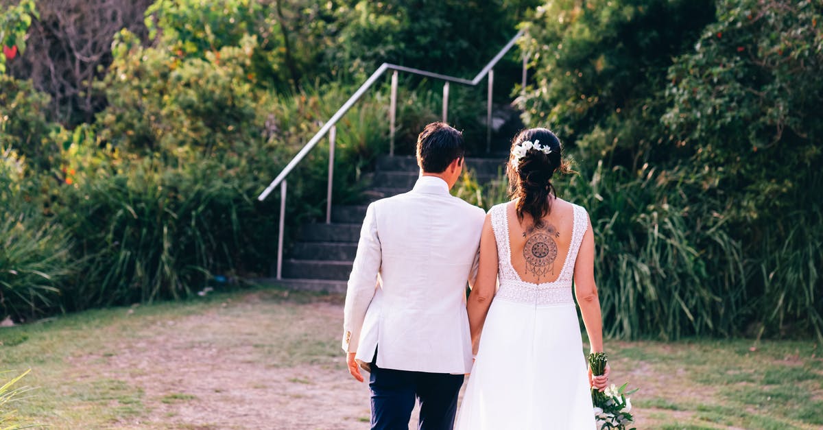 Investing after marriage - Man in White Suit and Woman in White Dress Walking on Brown Dirt Road