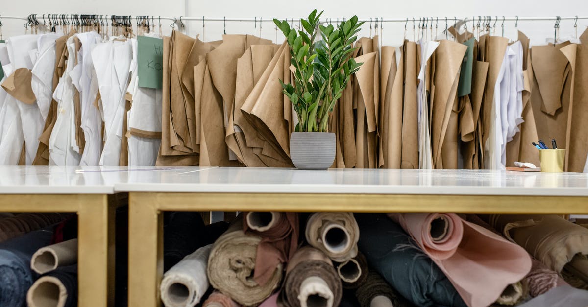 Is it fine for me to just dump all materials into Shop Expansion? - Rolls of assorted fabrics and textiles and sewing patterns inside tailor atelier