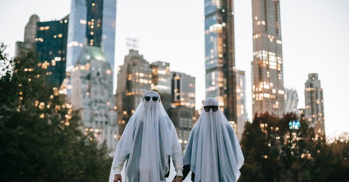 Is it possible to Ghost the final mission of The Knife of Dunwall in high chaos? - Unrecognizable couple in ghost costume on street