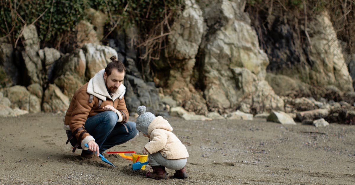 Is it safe to waste time when there is no timed quest or active threat? - Father and kid playing with toys on sandy beach