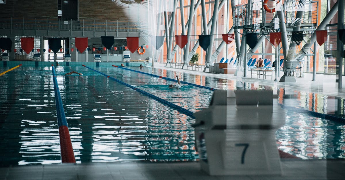 Is starting main quest line first better in Oblivion [closed] - Through glass wall view of starting platform with number against textile garland above shiny pool with unrecognizable sportspeople swimming during training