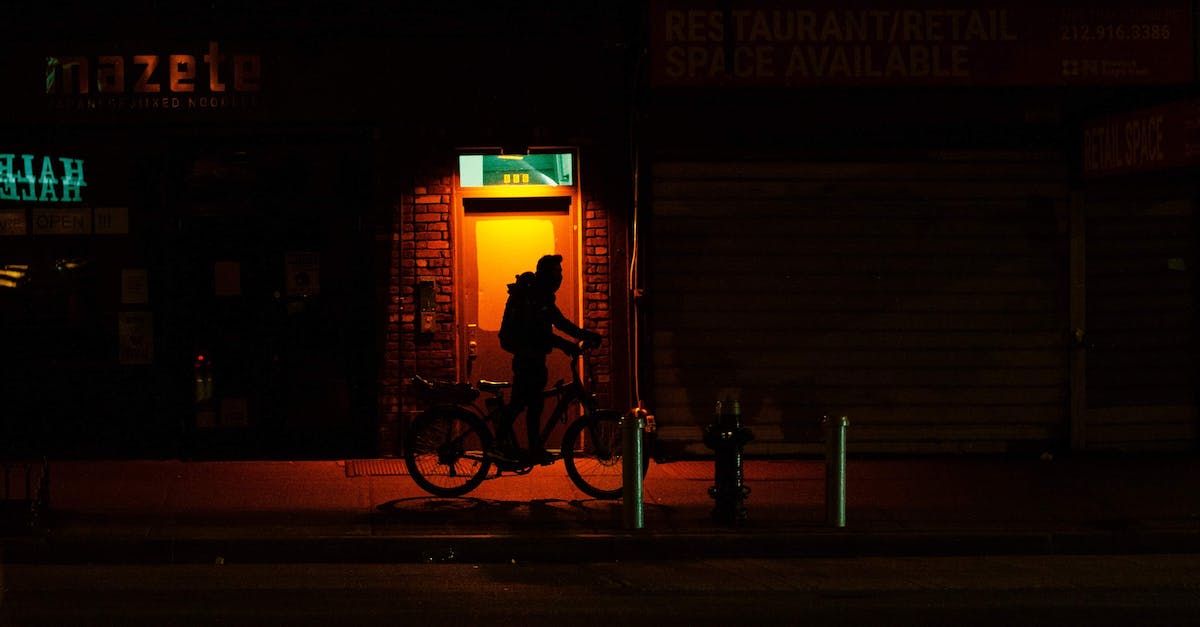 Is the day-night cycle purely cosmetic? - Silhouette of cyclist with bicycle walking on dark sidewalk