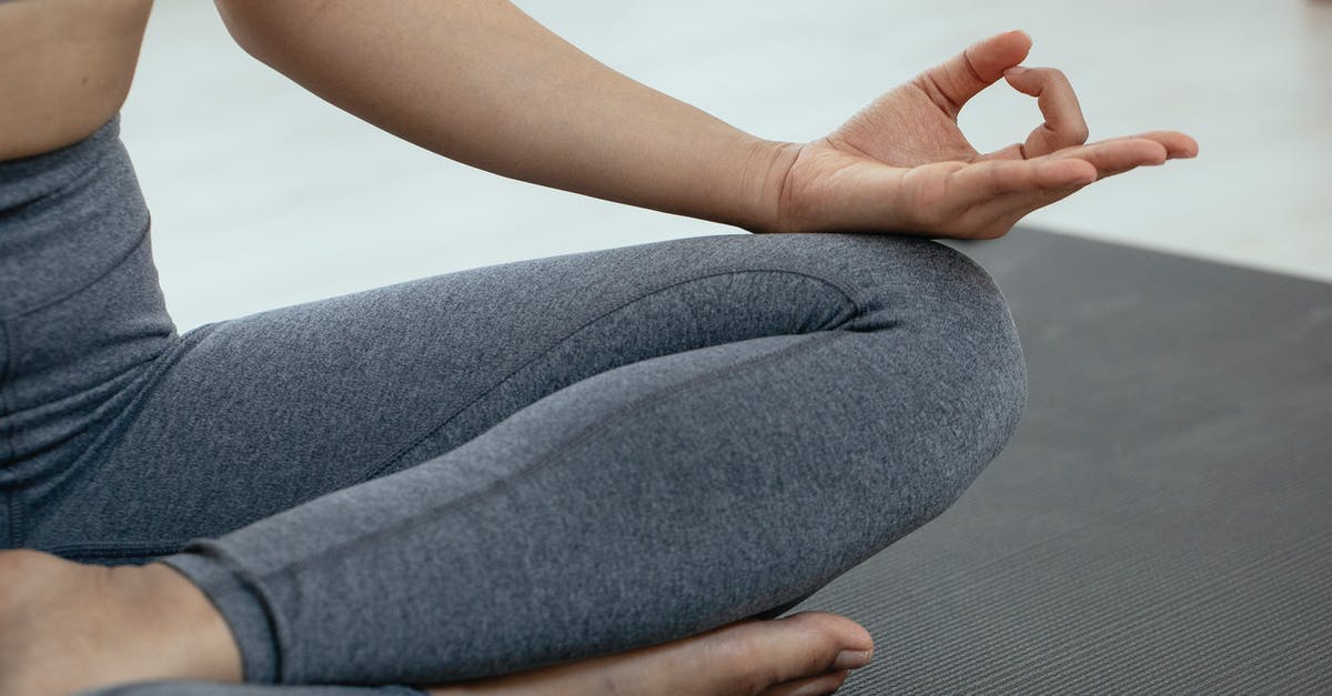 Is the result of your training session random, or related to something the user controls? - Crop unrecognizable person in sportswear sitting on floor and meditating in lotus pose during yoga session