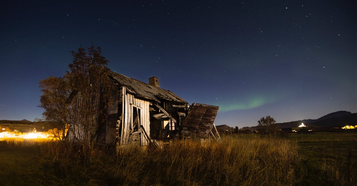 Is there a Damage against lightly wounded not stacking bug? - Old ruined hut located on grassy field in countryside against night starry sky with northern light in Norway Is there a Damage against lightly wounded not stacking bug? - Old ruined hut located on grassy field in countryside against night starry sky with northern light in Norway