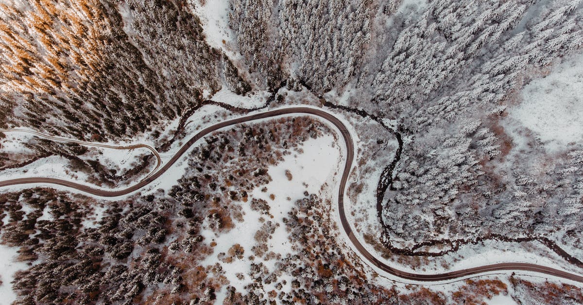 Is there a way to change the background of Minecraft worlds without mods? - Drone view of curvy roads running through winter forest