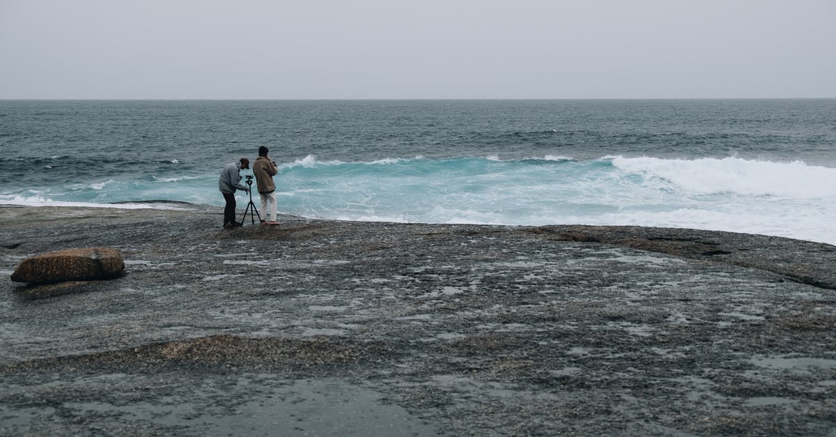 Is there a way to take picture outside would encounters? - Photographers standing on shore and taking photos of stormy sea Is there a way to take picture outside would encounters? - Photographers standing on shore and taking photos of stormy sea