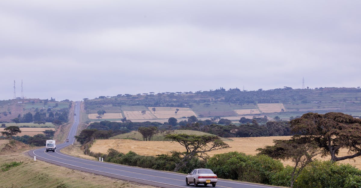 Is there a way to tell how long it will be until my population grows? - Automobiles driving on long narrow asphalt road surrounded with fields and green trees under cloudy gloomy gray sky