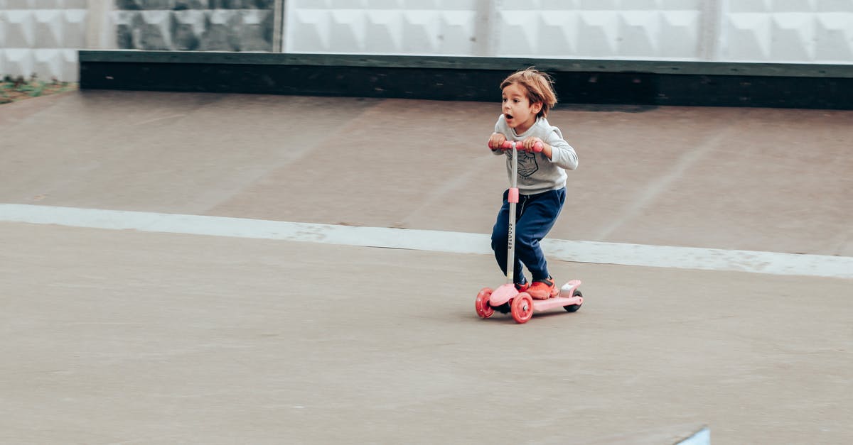 Is there a way to trick CS:GO into thinking I have another teammate for co-op missions? - Amazed little boy riding kickboard scooter in skate park