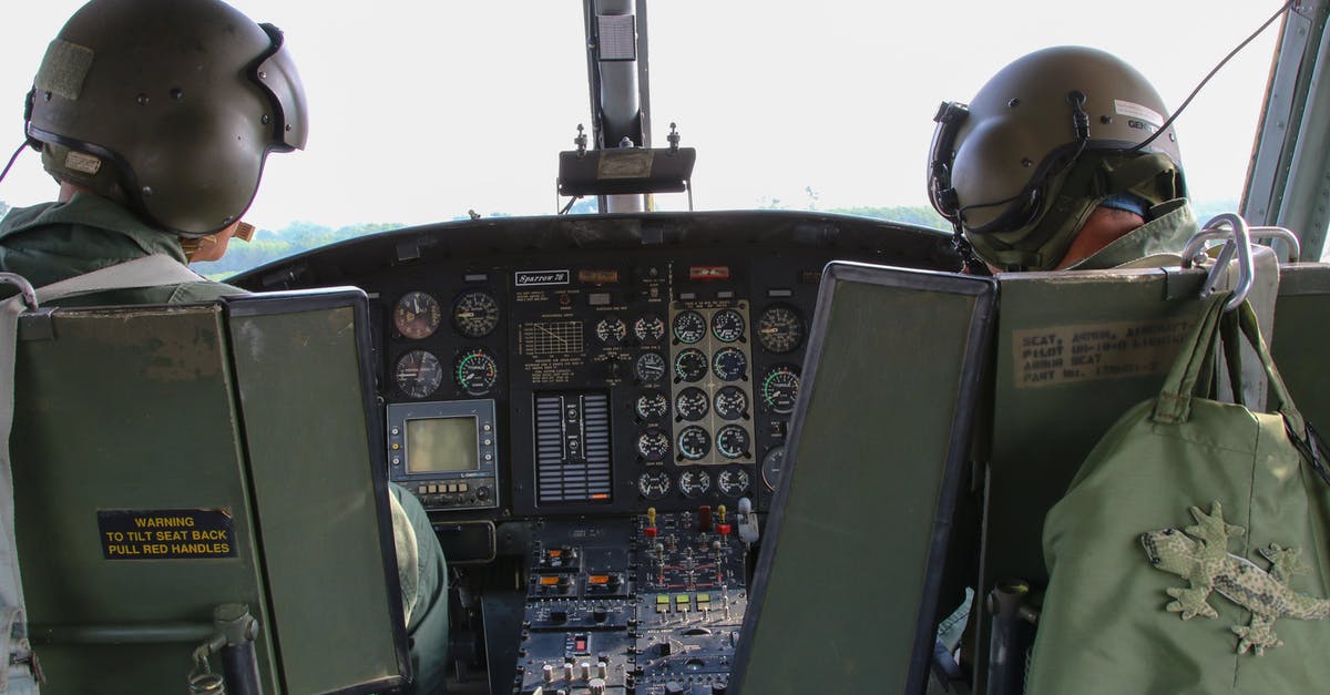 Is there a way to upgrade a military station's defence platform? - Back view anonymous male military pilots wearing khaki uniform in cockpit and helmets flying armed helicopter