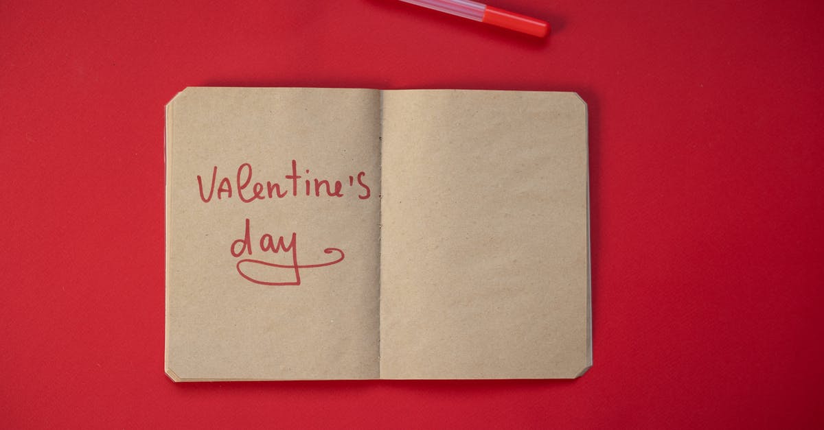 Is there an overhead view? - Paper notepad with inscription during Saint Valentines day