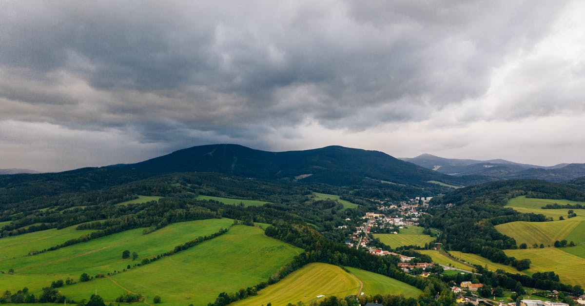 Is this fall from Firelink Shrine to Valley of Drakes survivable? - Aerial Photo of A Town And Its Surrounding Landscape Under Cloudy Sky