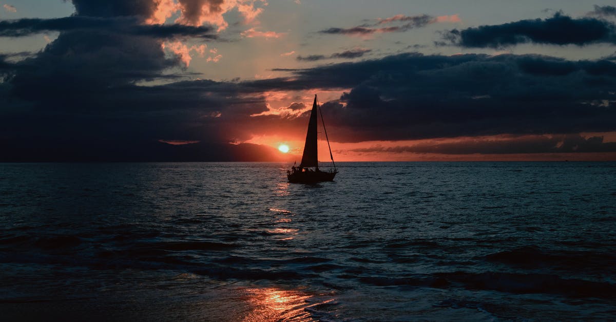 Kapp'n won't take me on boat ride - Silhouette of Sailboat on Body of Water during Sunset