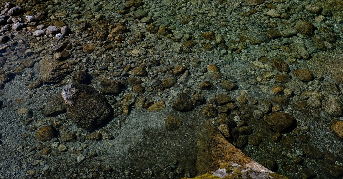 Keeping patterns on the ground when I remove the design from my inventory - From above of huge mossy rock on wet sandy shore near small stones Keeping patterns on the ground when I remove the design from my inventory - From above of huge mossy rock on wet sandy shore near small stones