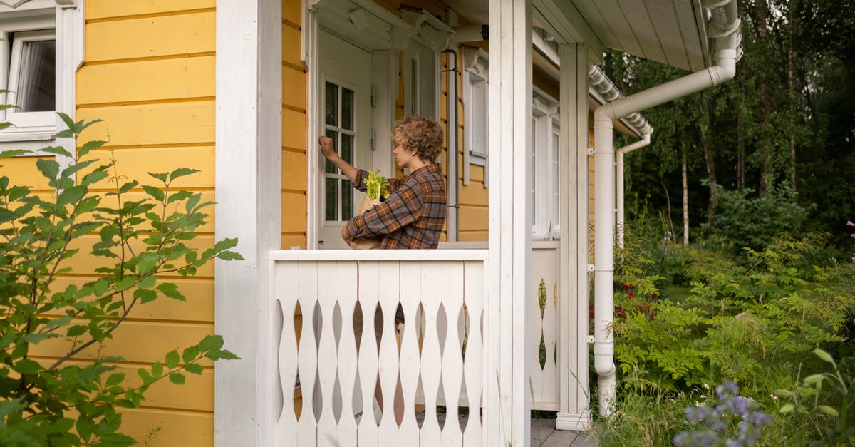 Knocking yourself out? - Teenage Boy With Stadning on Porch and Knocking on Door