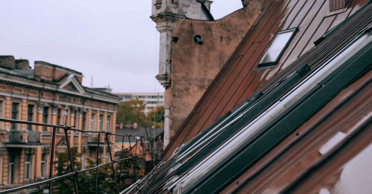 Make barrier blocks visible - Roof of residential building in town Make barrier blocks visible - Roof of residential building in town