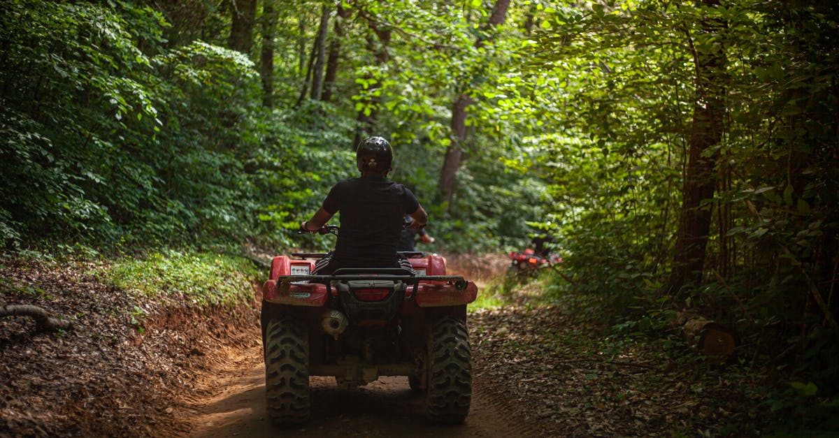 ME3 Helmet is OFF all the time despite menu setting 'default'. Am I missing something? - A Man Riding an All Terrain Vehicle in the Forest ME3 Helmet is OFF all the time despite menu setting 'default'. Am I missing something? - A Man Riding an All Terrain Vehicle in the Forest
