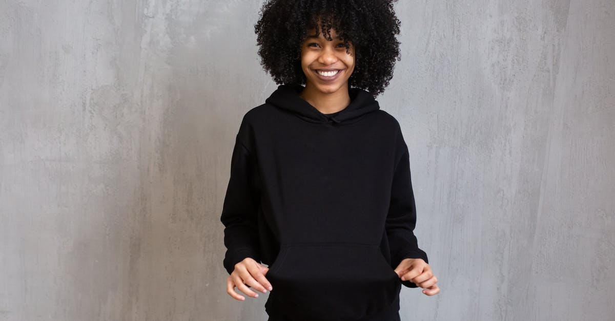 Minecraft pocket on Hudl - Happy black woman in hoodie standing against shabby gray wall