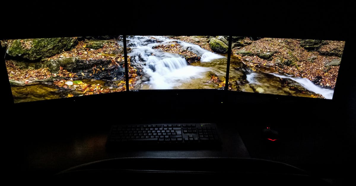 Mouse delay only when moving around in Minecraft Java Edition? - Modern computer with picturesque brook shown on screens placed on desk near keyboard and mouse in dark room Mouse delay only when moving around in Minecraft Java Edition? - Modern computer with picturesque brook shown on screens placed on desk near keyboard and mouse in dark room
