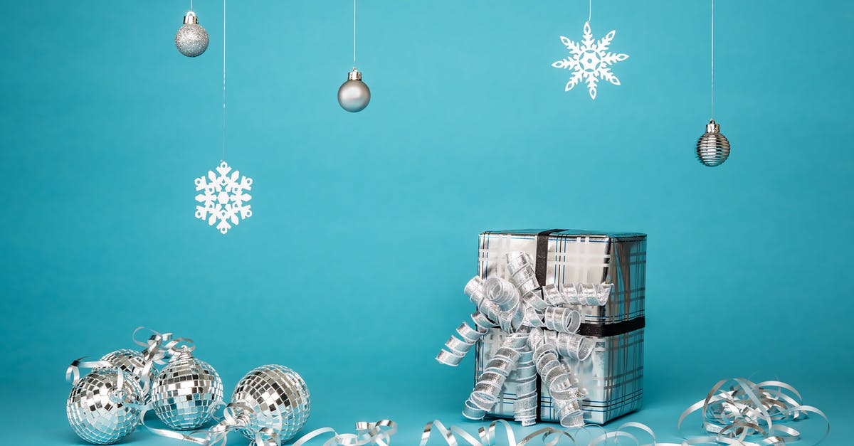 Muffalo with blue wrap cover around it? - Gift Box Surrounded By Grey Baubles Muffalo with blue wrap cover around it? - Gift Box Surrounded By Grey Baubles