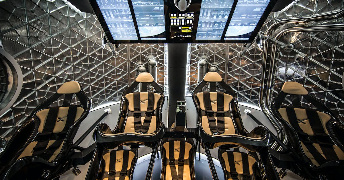 Multiple screen on Flight Simulator Steam - Futuristic interior of spaceship simulator for test flight mission Multiple screen on Flight Simulator Steam - Futuristic interior of spaceship simulator for test flight mission