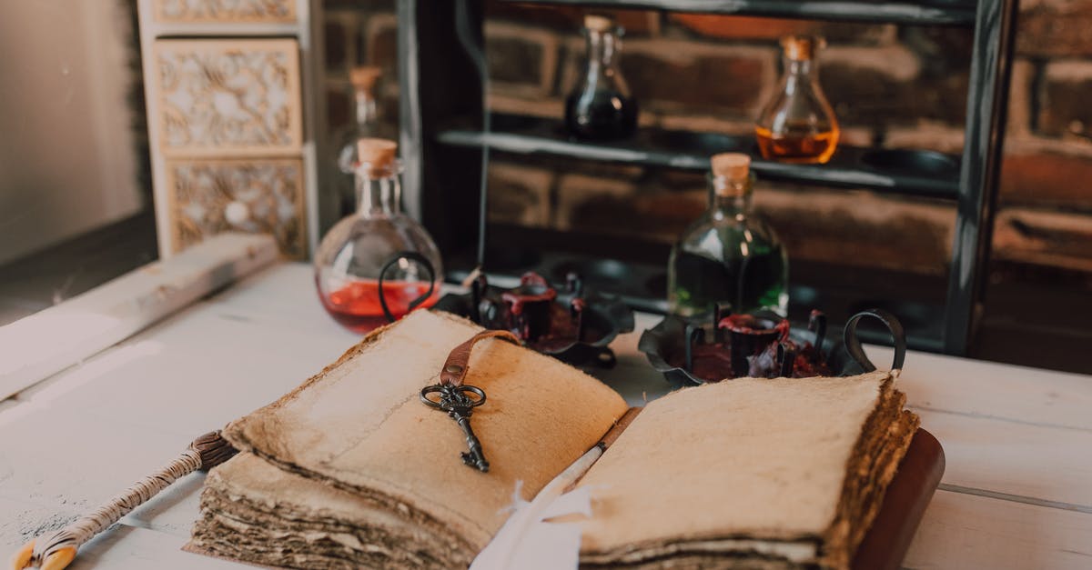 My potion is unreliable! - An Old Book and Candles on Wooden Table with Glass Bottles