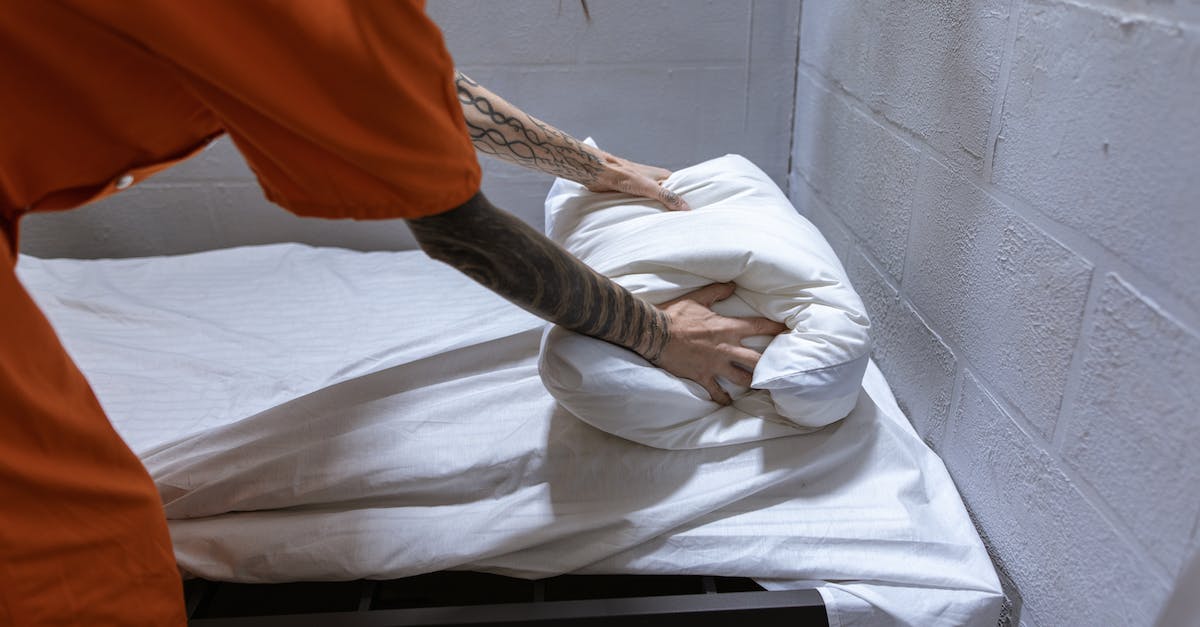 My prisoners wont move from the holding to cell to the actual cell - Person with Arm Tattoo Holding a White Pillow on Bed