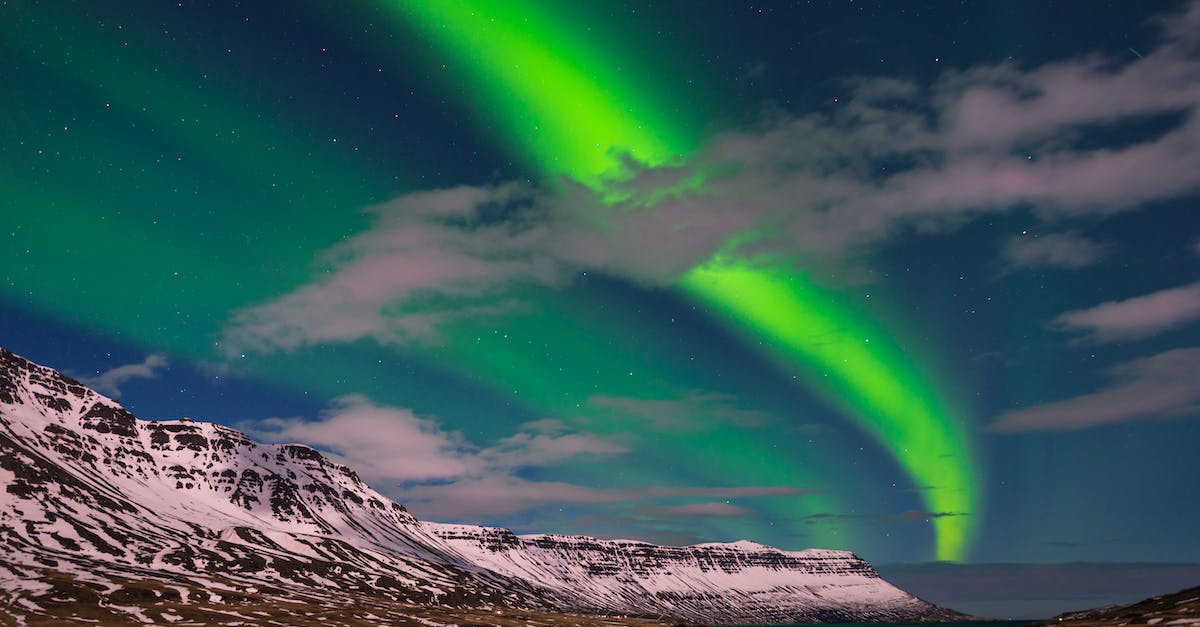 No water in the region - Aurora Borealis above Mountains with Snow No water in the region - Aurora Borealis above Mountains with Snow