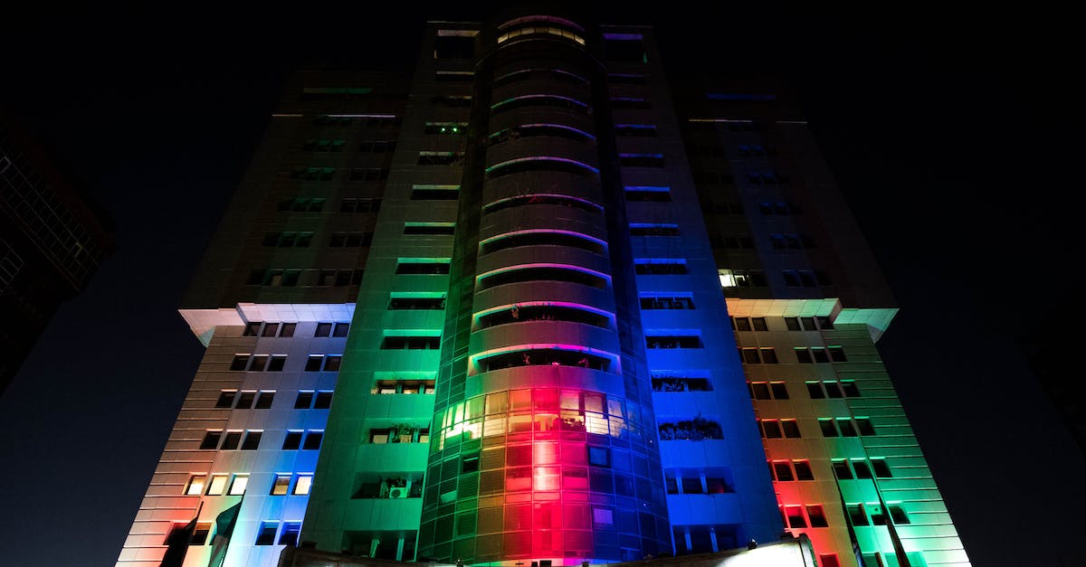 Nothing happens when I reach the tower entrance - Colorful skyscraper on city street in downtown