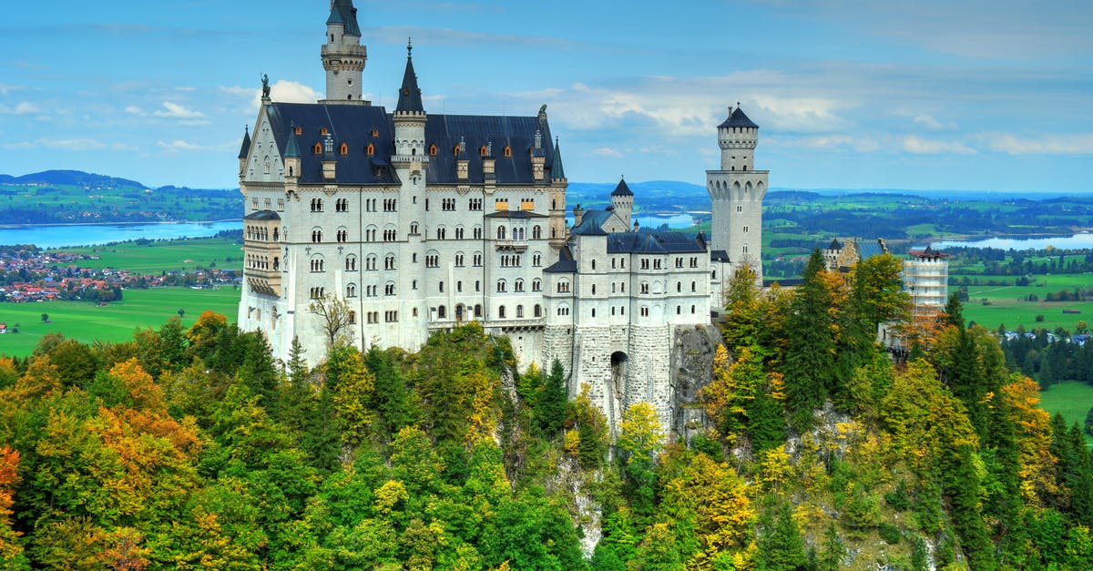 Preventing climbers into fortress - The Neuschwanstein  Castle on the Hilltop in Schwangau Germany