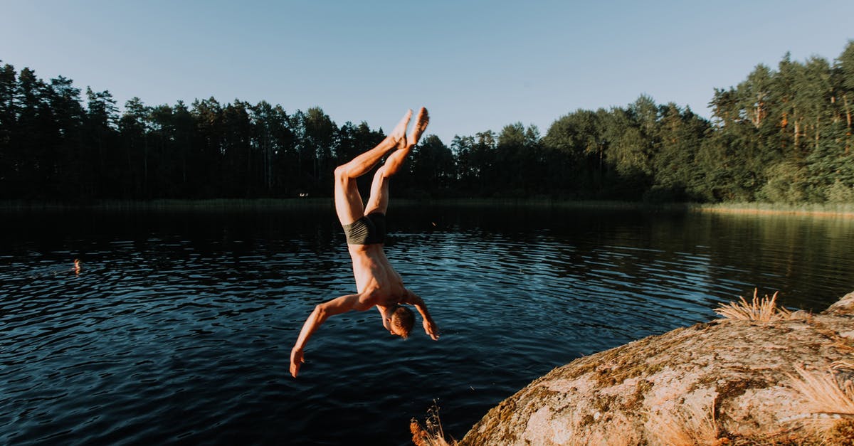 Problem jumping in Swordigo - Woman in Black Bikini Jumping on Brown Rock Near Body of Water