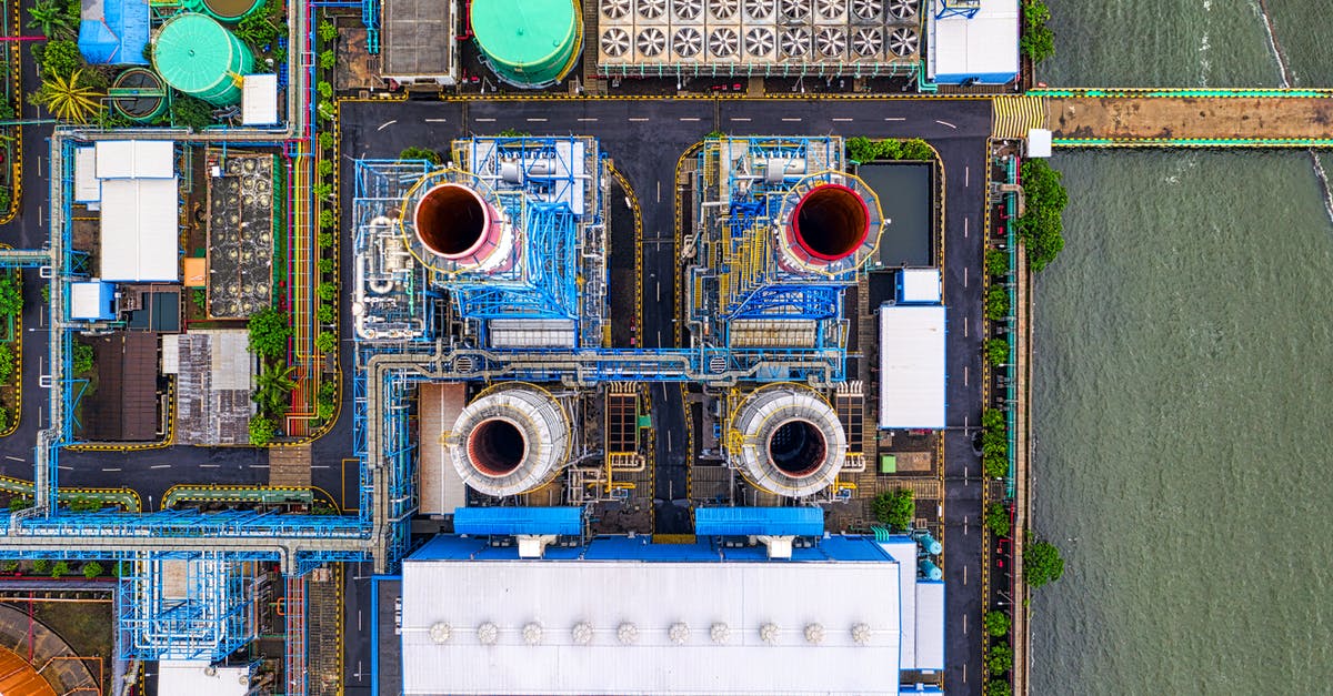 Production Buildings radius and placement - Aerial View of Plant Beside Water